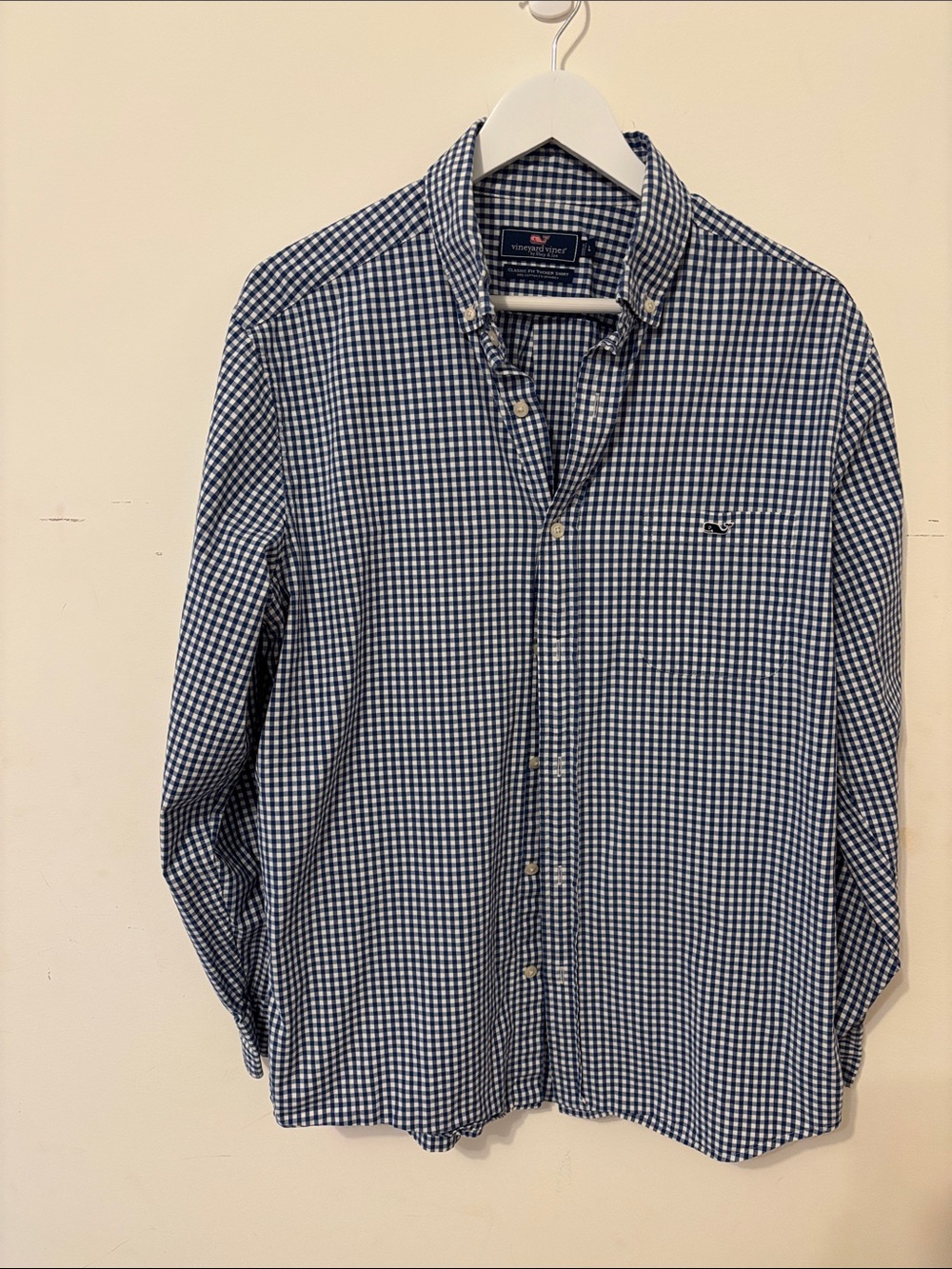 Vineyard Vines Navy and White Gingham Button-Down Shirt